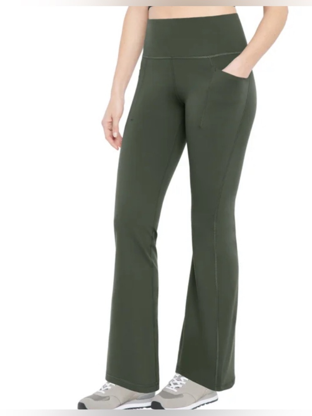 Gapfit Flare Yoga Pant - Olive Green - Pockets